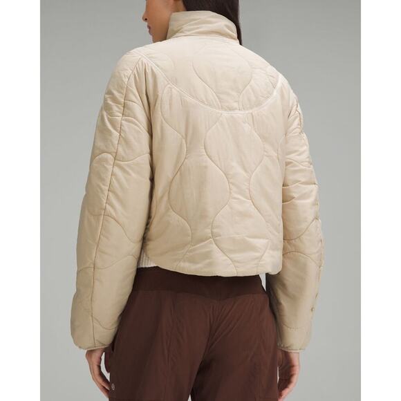 *NWT, Lululemon, Women, Quilted Light Insulation Cropped Jacket, Khaki, sz 12 - Picture 2 of 8